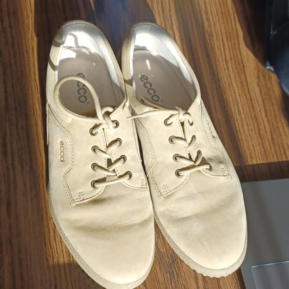 Ecco Soft Women's Lace Up Shoes Sneakers EU40/US9 Tan Beige Comfort Walkers